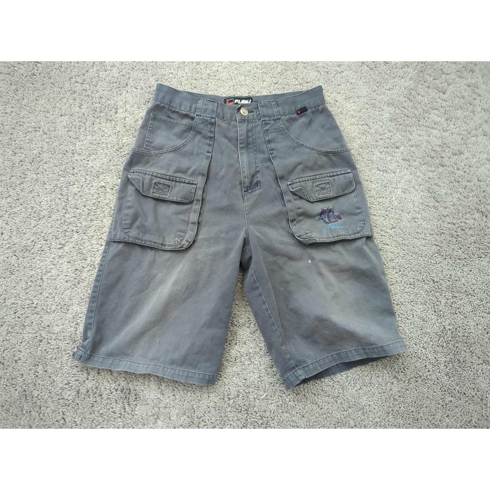 FUBU Cargo Shorts Youth Boys‎ 16 Gray Inseam: 11" 100% Cotton Casual